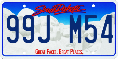 SD license plate 99JM54