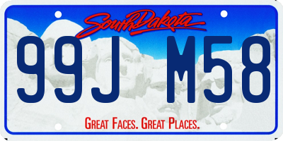 SD license plate 99JM58