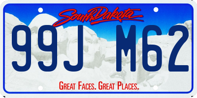 SD license plate 99JM62