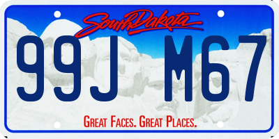 SD license plate 99JM67