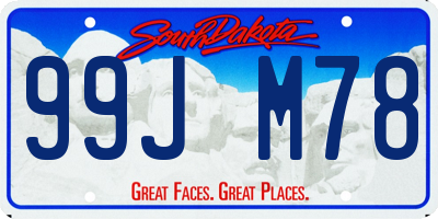 SD license plate 99JM78