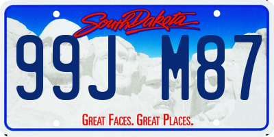 SD license plate 99JM87