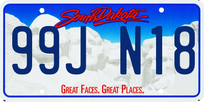 SD license plate 99JN18
