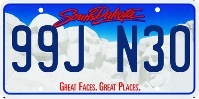 SD license plate 99JN30