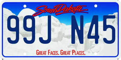 SD license plate 99JN45