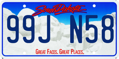 SD license plate 99JN58