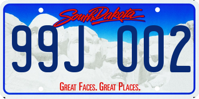 SD license plate 99JO02
