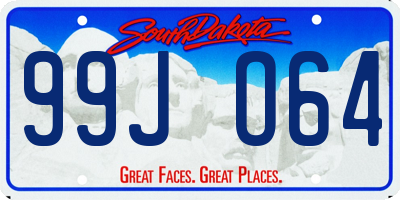 SD license plate 99JO64