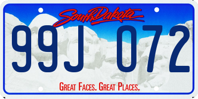 SD license plate 99JO72