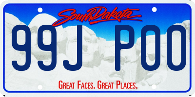 SD license plate 99JP00