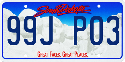 SD license plate 99JP03