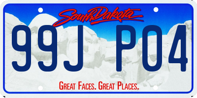 SD license plate 99JP04