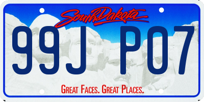SD license plate 99JP07