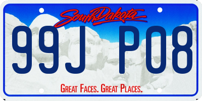 SD license plate 99JP08
