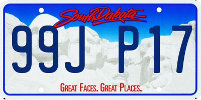 SD license plate 99JP17