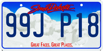 SD license plate 99JP18