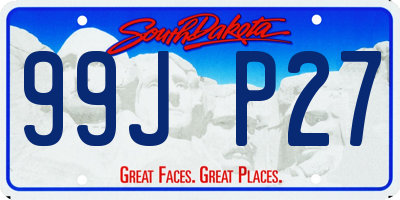 SD license plate 99JP27