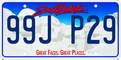 SD license plate 99JP29