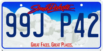 SD license plate 99JP42