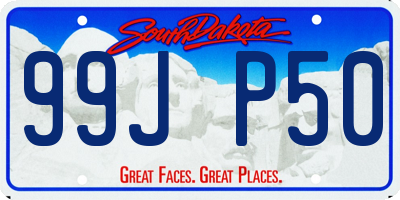 SD license plate 99JP50