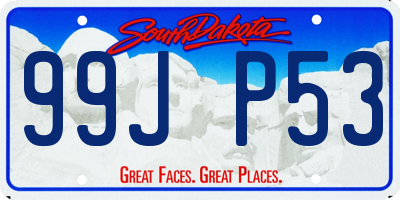 SD license plate 99JP53