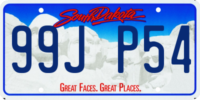 SD license plate 99JP54
