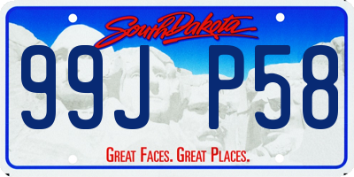 SD license plate 99JP58