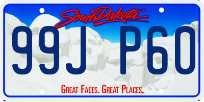 SD license plate 99JP60