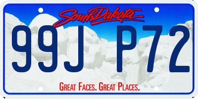 SD license plate 99JP72