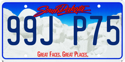 SD license plate 99JP75