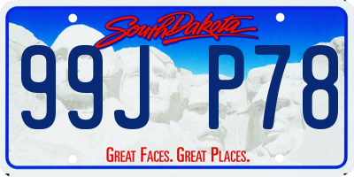 SD license plate 99JP78