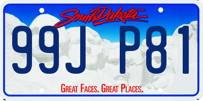 SD license plate 99JP81