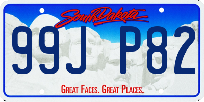 SD license plate 99JP82