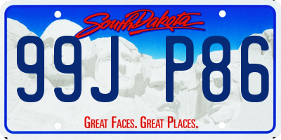SD license plate 99JP86