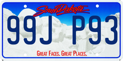 SD license plate 99JP93