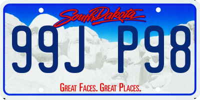 SD license plate 99JP98