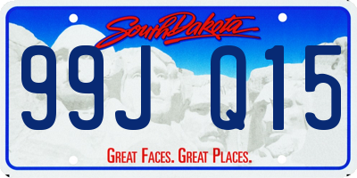 SD license plate 99JQ15