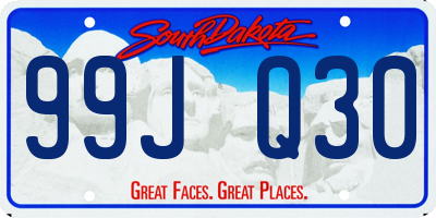 SD license plate 99JQ30