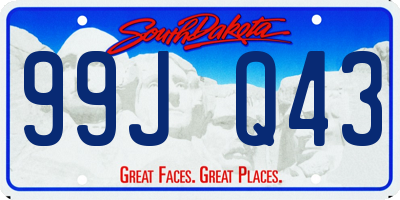 SD license plate 99JQ43