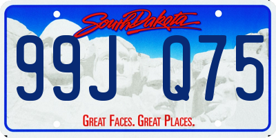 SD license plate 99JQ75