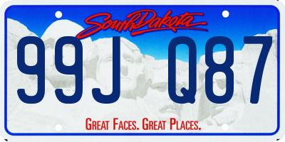 SD license plate 99JQ87