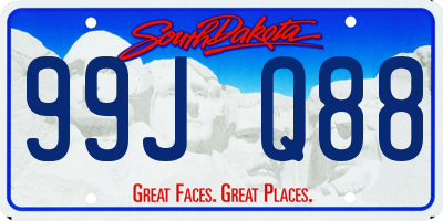 SD license plate 99JQ88