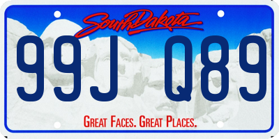 SD license plate 99JQ89