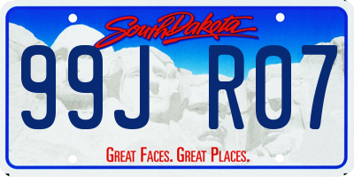 SD license plate 99JR07