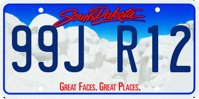 SD license plate 99JR12