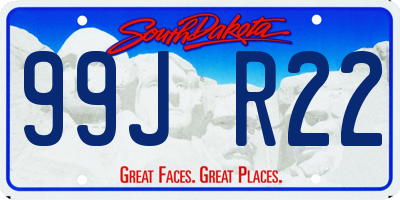 SD license plate 99JR22