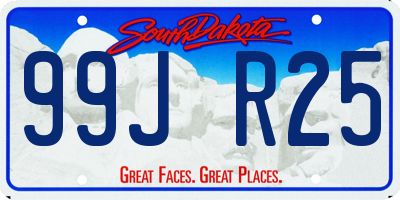 SD license plate 99JR25