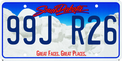 SD license plate 99JR26