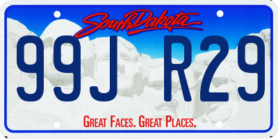 SD license plate 99JR29