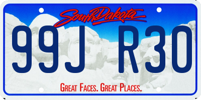 SD license plate 99JR30